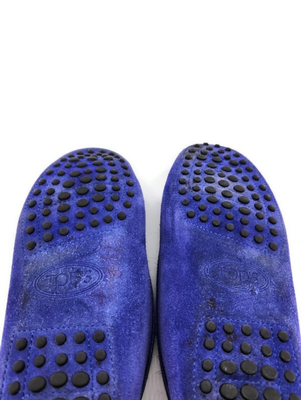 Tod's Gommino Vibrant Dark Blue Suede Slip-On Moc-Toe Driving Penny Loafers - Picture 14 of 15